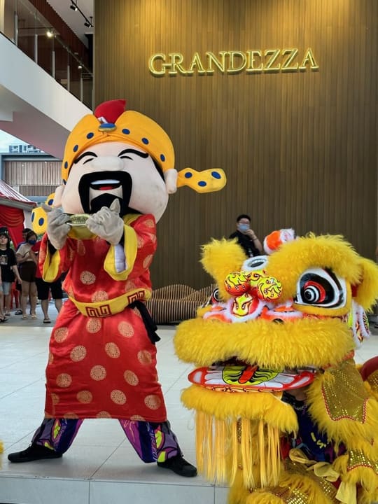 Chinese New Year event decor and community gathering within the estate