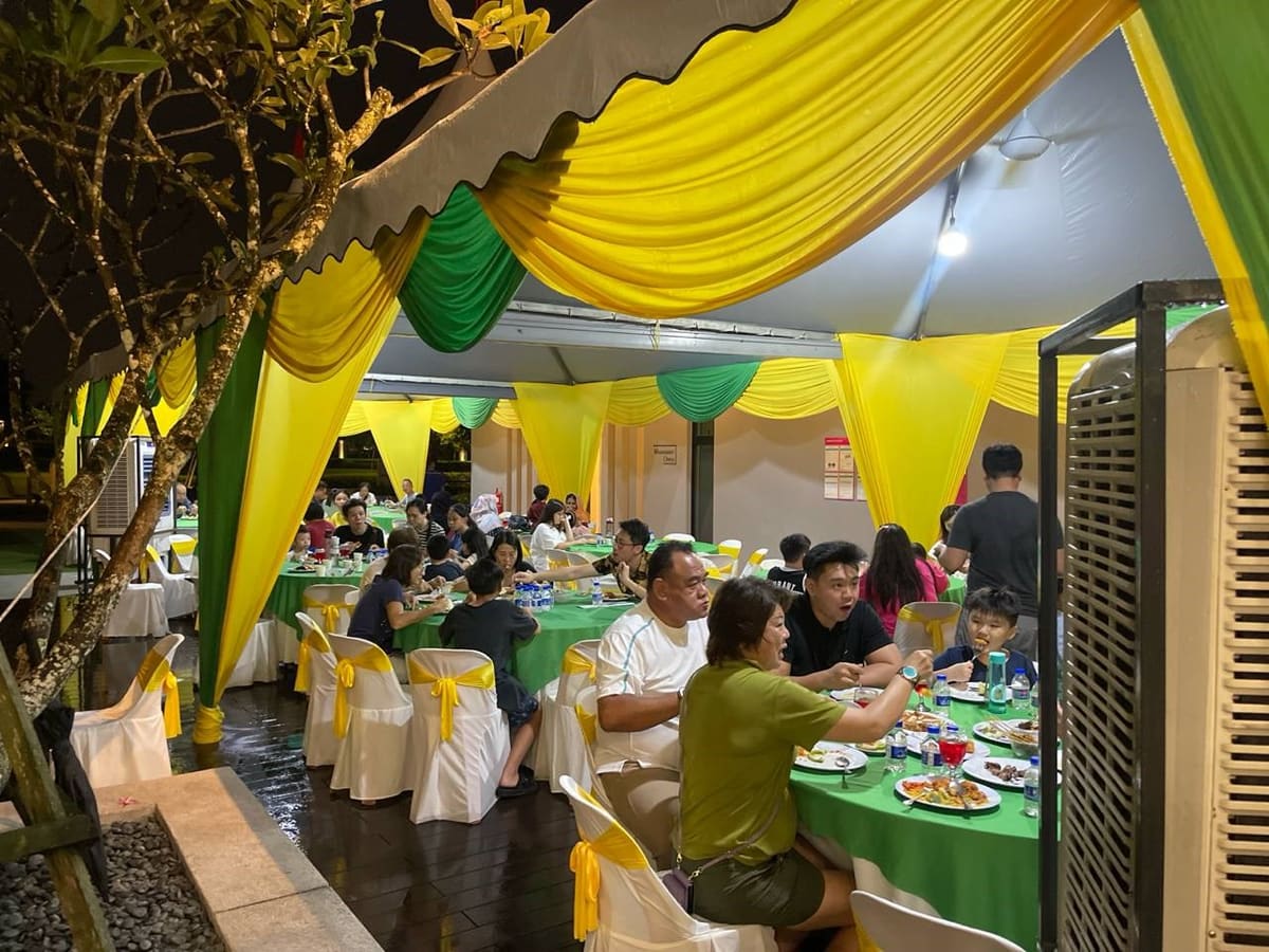Shared dining and celebration during a multicultural community event