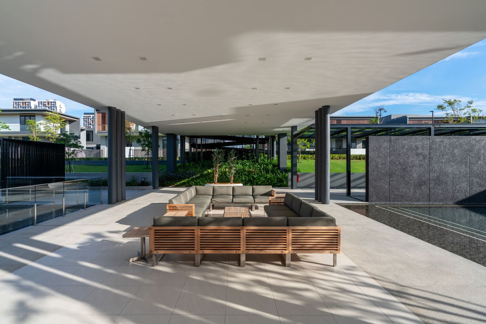 Clubhouse social core and amenity setting at Grandezza Eco Sanctuary